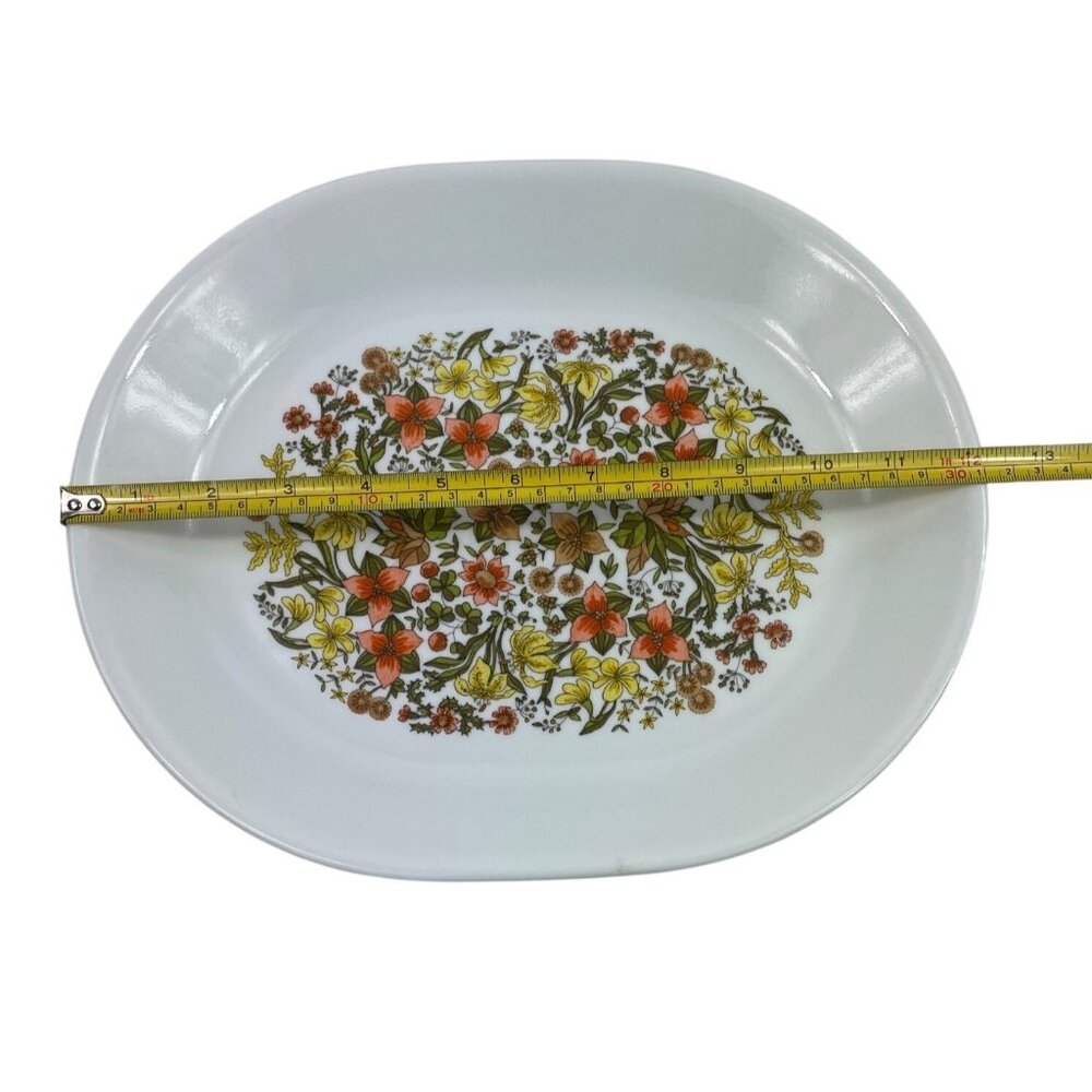 Vintage 12" Corelle Corning Ware Indian Summer Oval Serving Platter Tray Floral - Picture 6 of 7